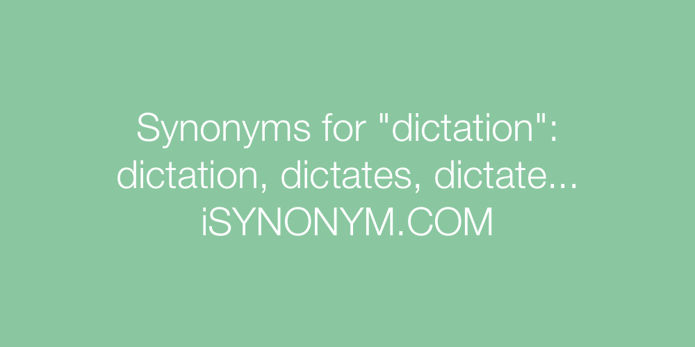 Synonyms dictation