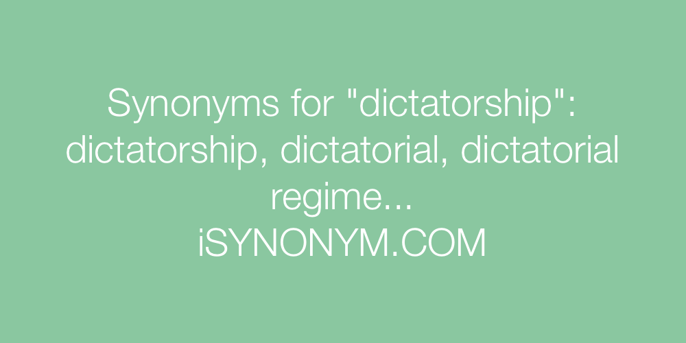 Synonyms dictatorship