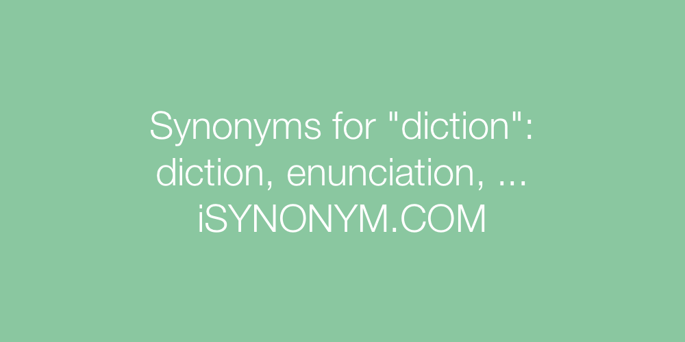 Synonyms diction