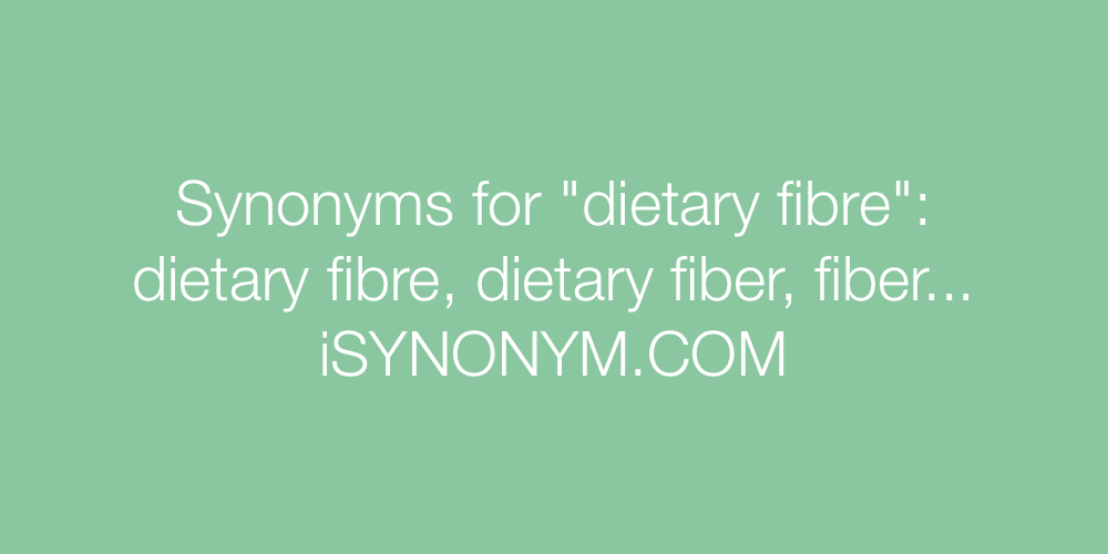 Synonyms dietary fibre