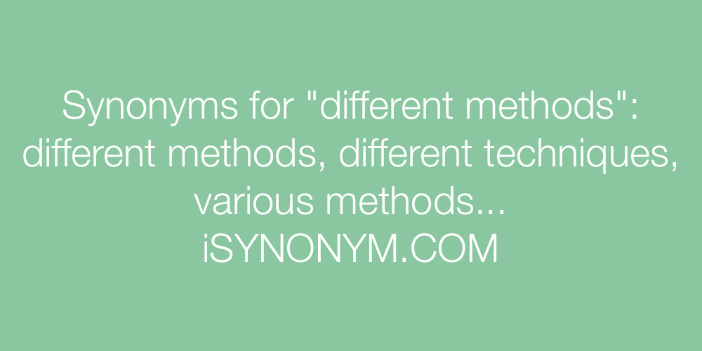 Synonyms different methods