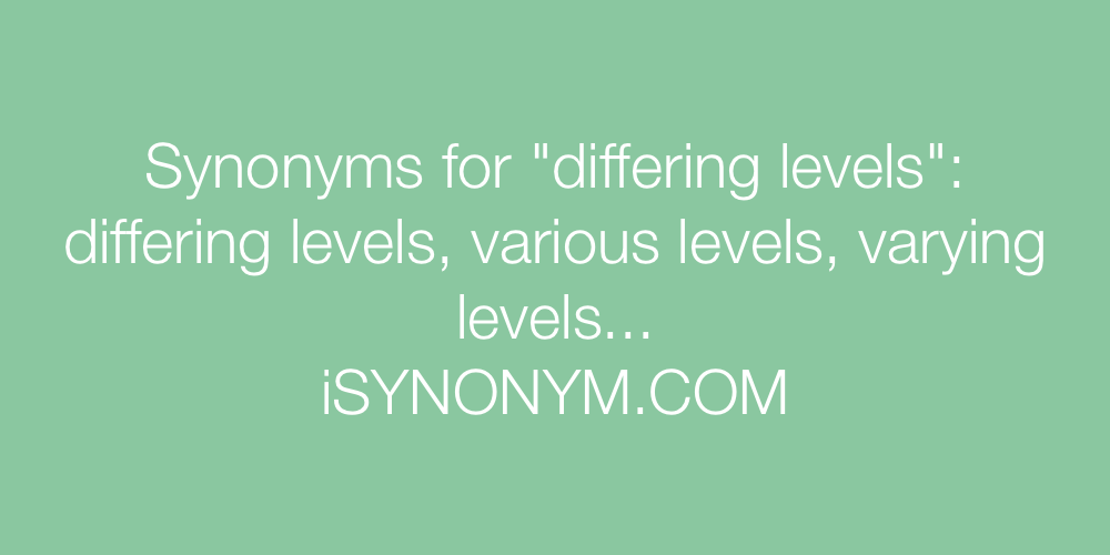 Synonyms differing levels