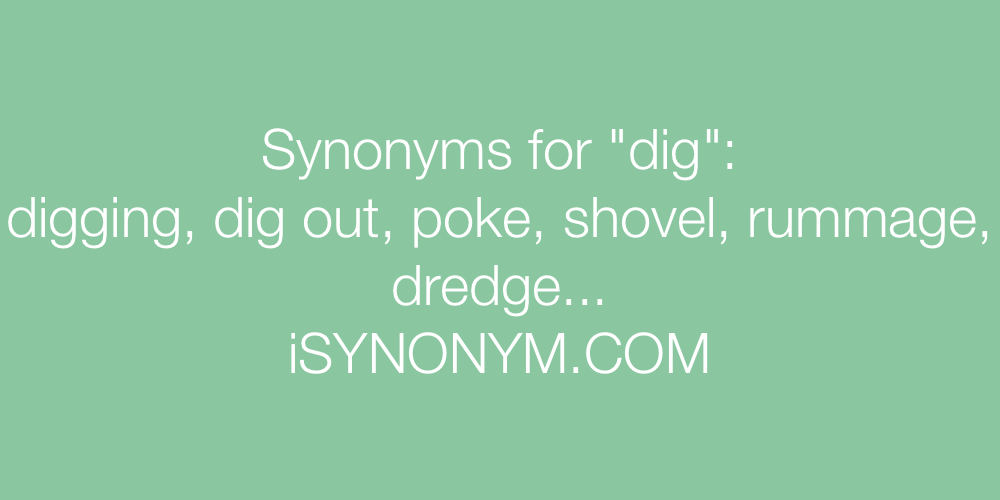 Synonyms dig