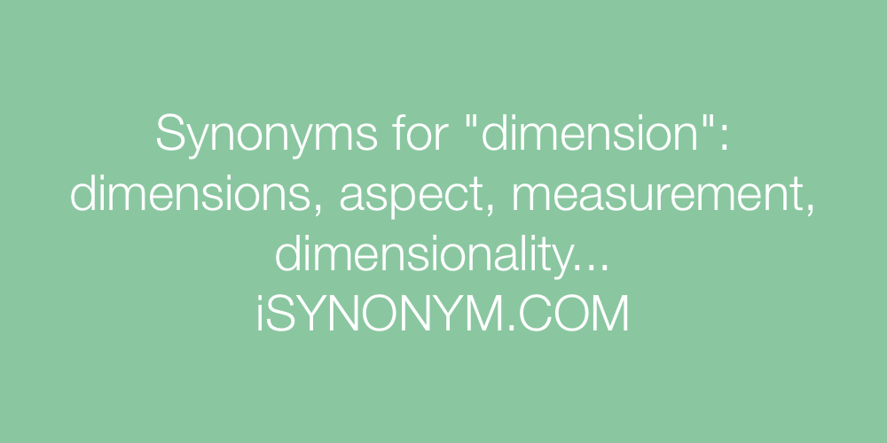 Synonyms dimension