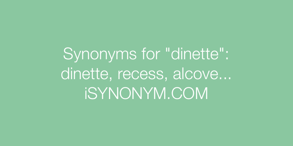 Synonyms dinette