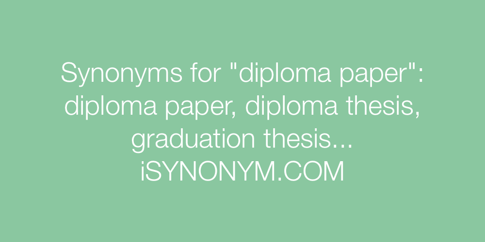 Synonyms diploma paper