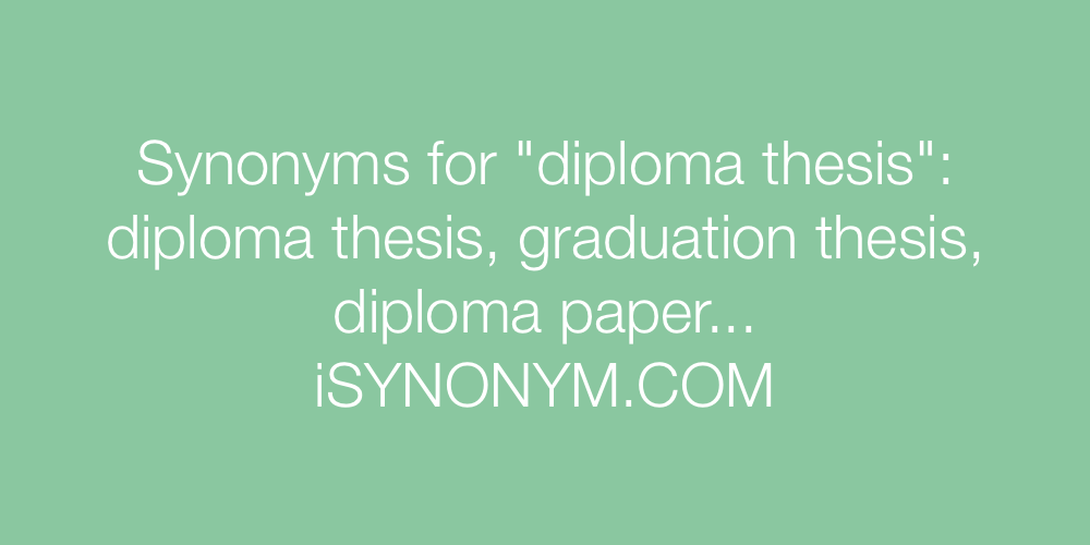 Synonyms diploma thesis