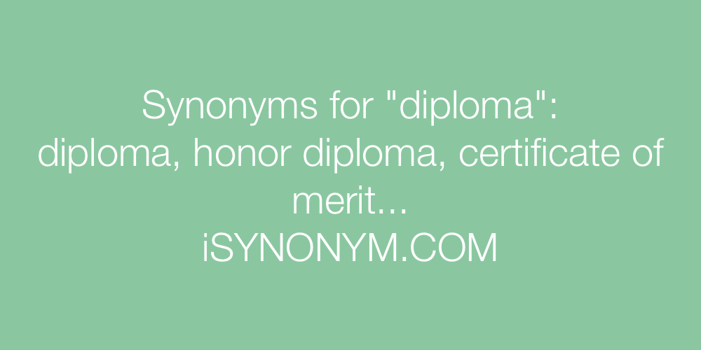 Synonyms diploma