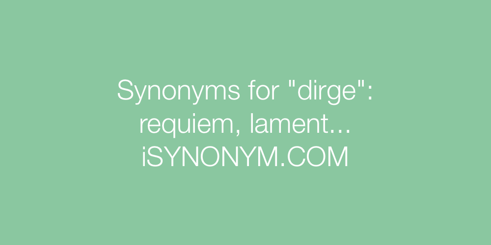 Synonyms dirge