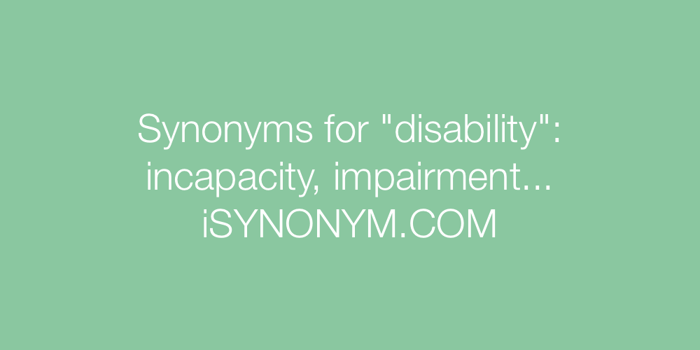 Synonyms disability
