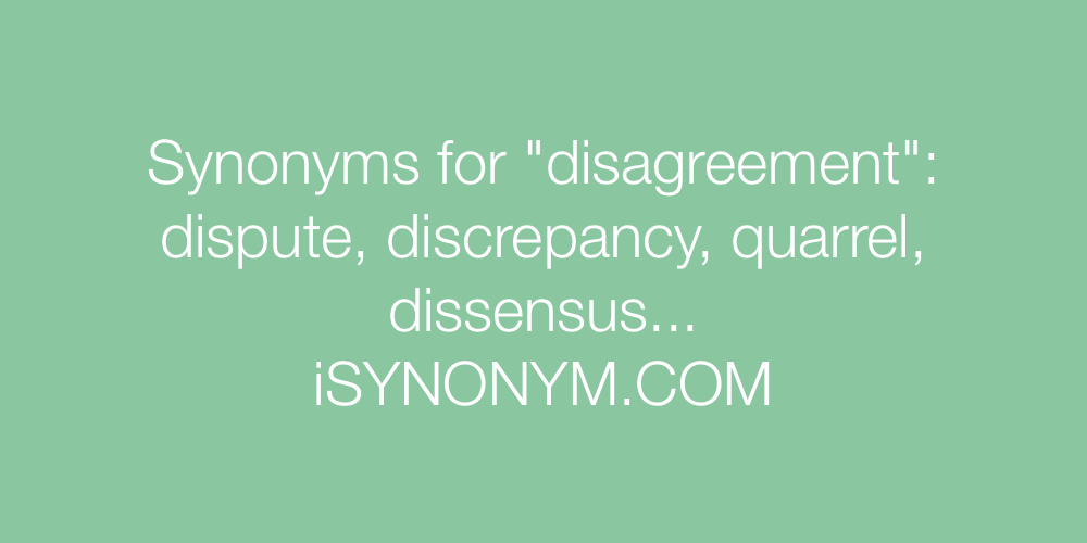 Synonyms disagreement
