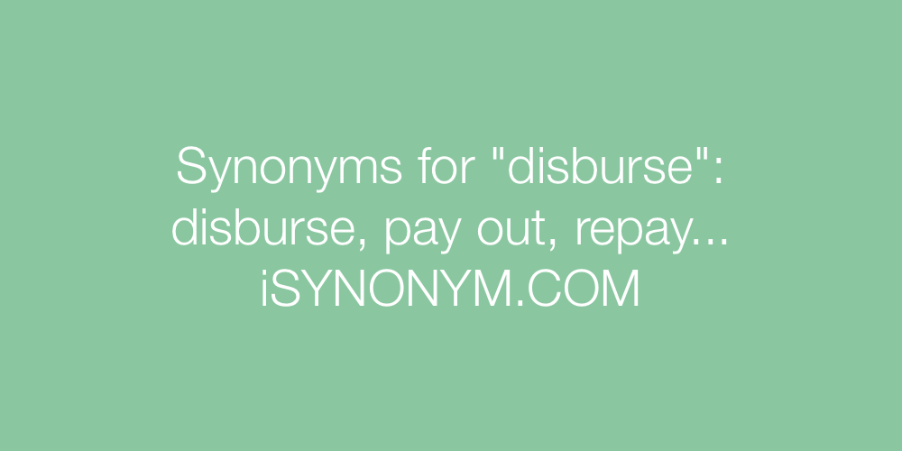 Synonyms disburse