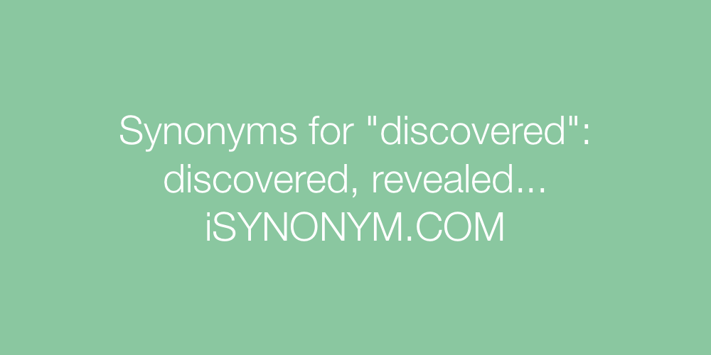 Synonyms discovered