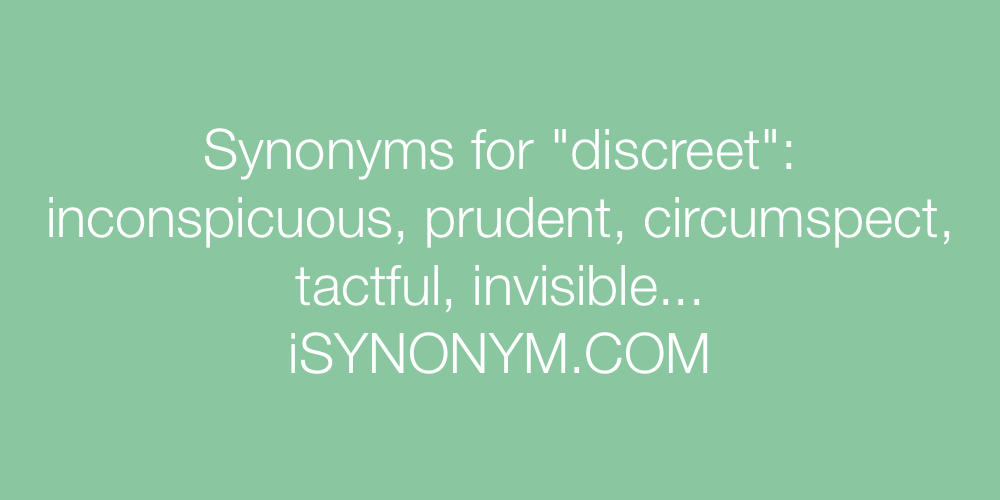 Synonyms discreet