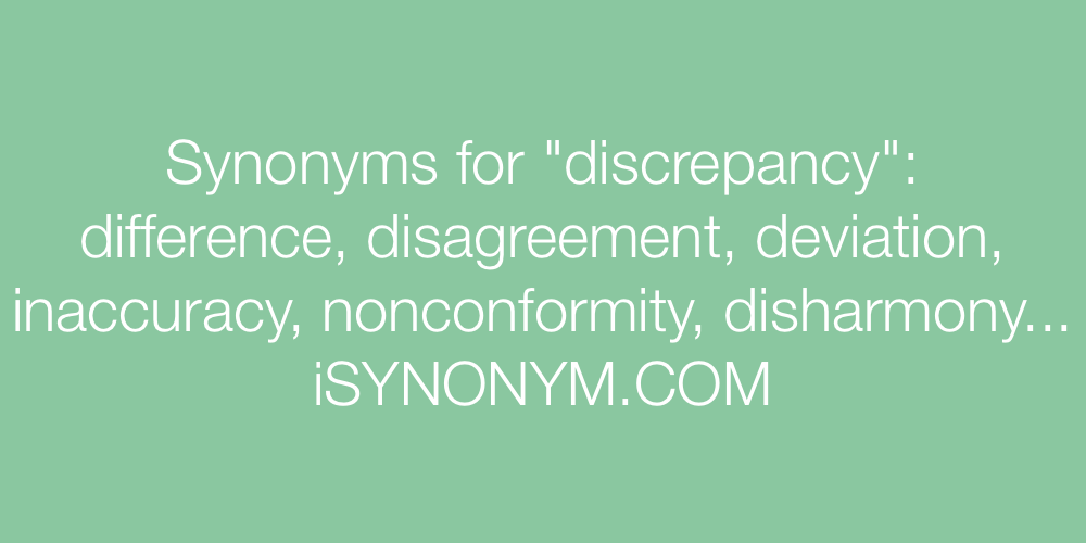 Synonyms discrepancy