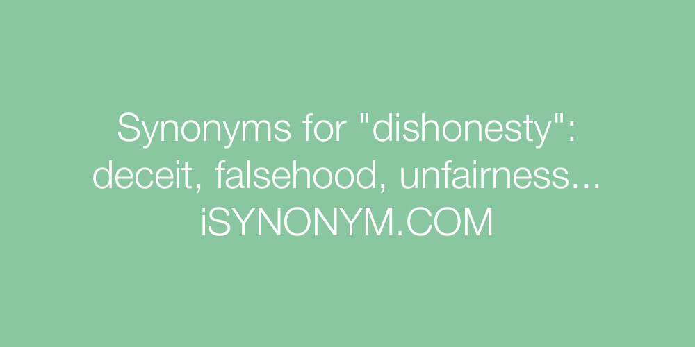 Synonyms dishonesty