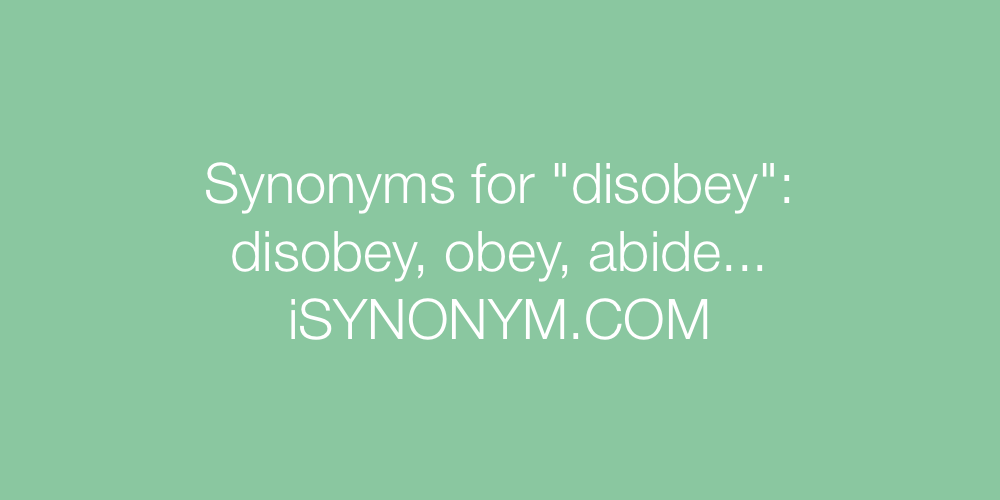 Synonyms disobey