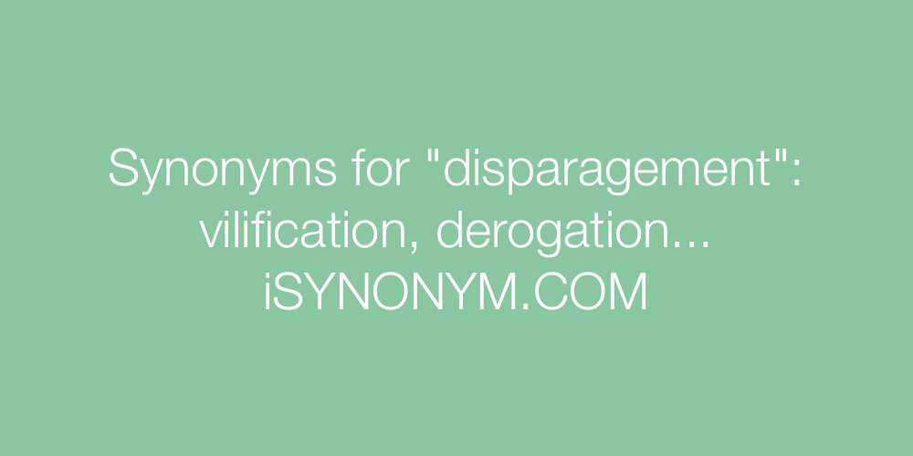 Synonyms disparagement