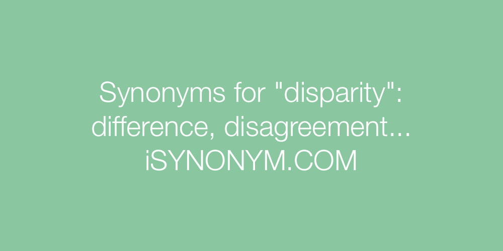 Synonyms disparity