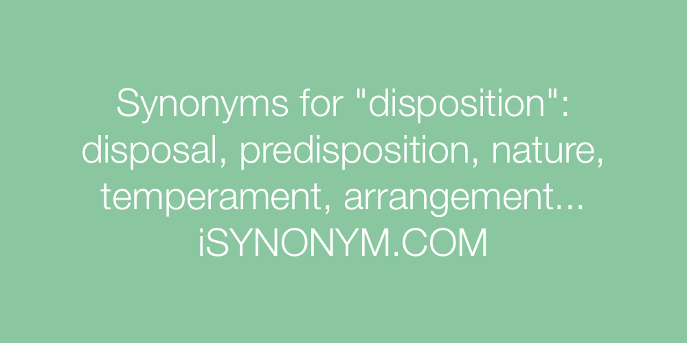 Synonyms disposition