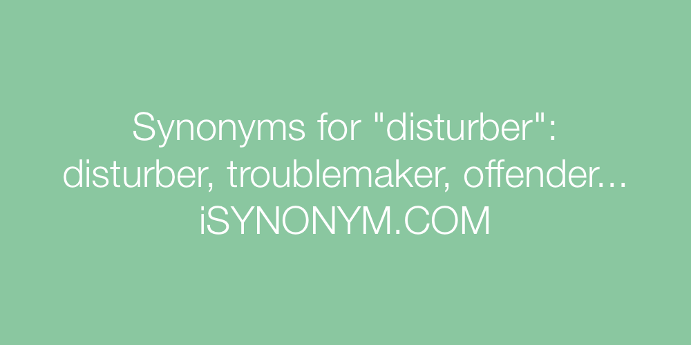 Synonyms disturber