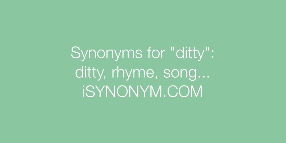 Synonyms ditty