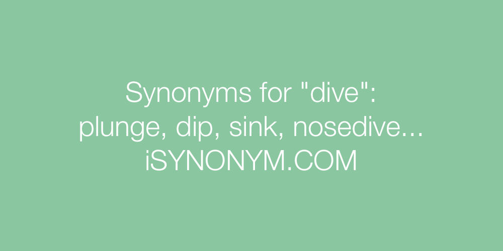 Synonyms dive