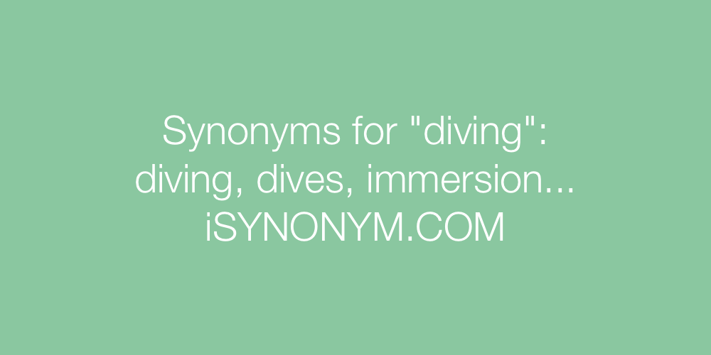 Synonyms diving
