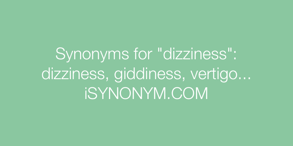 Synonyms dizziness