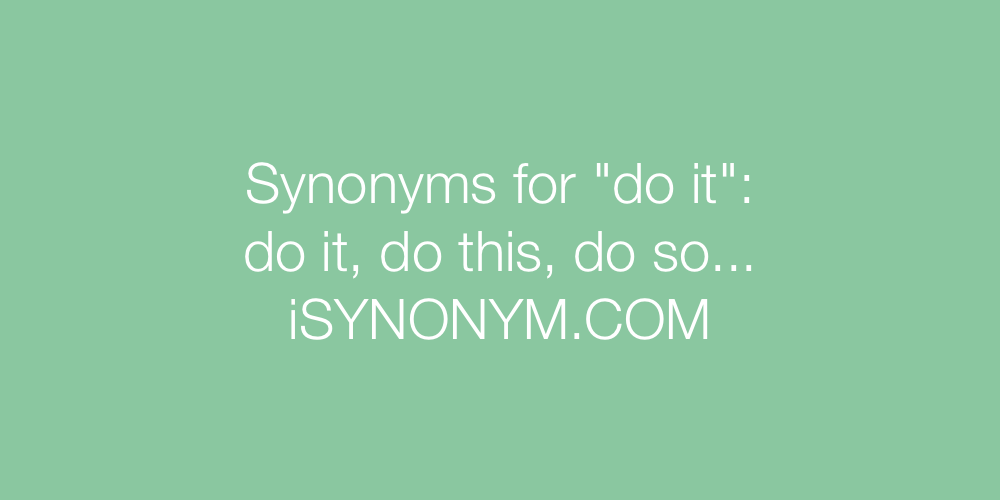 Synonyms do it