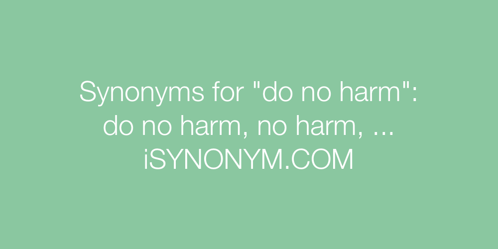 Synonyms do no harm