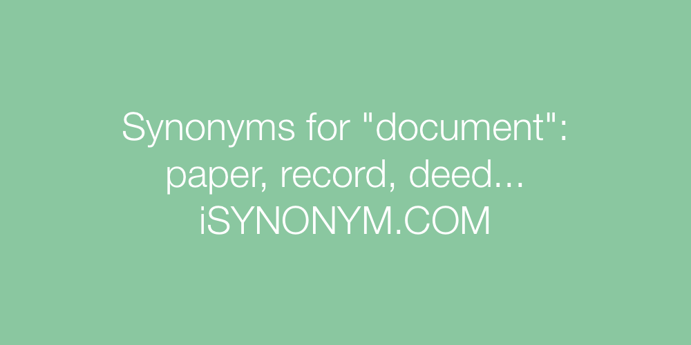 Synonyms document
