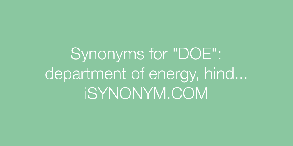 Synonyms DOE