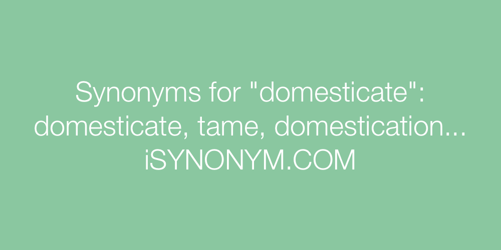 Synonyms domesticate