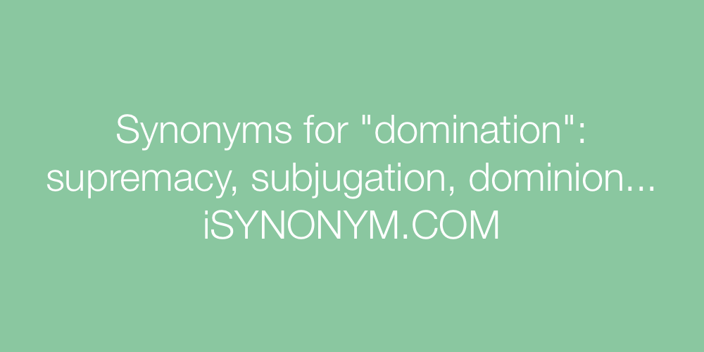 Synonyms domination