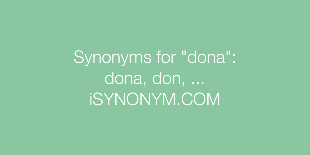 Synonyms dona