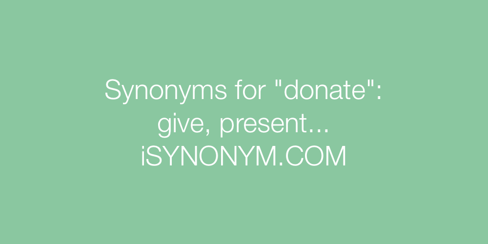 Synonyms donate
