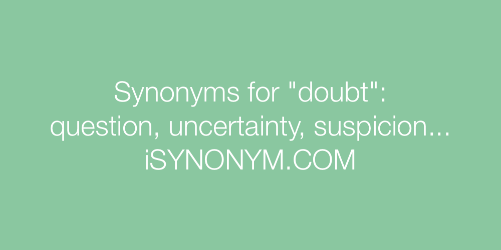 Synonyms doubt