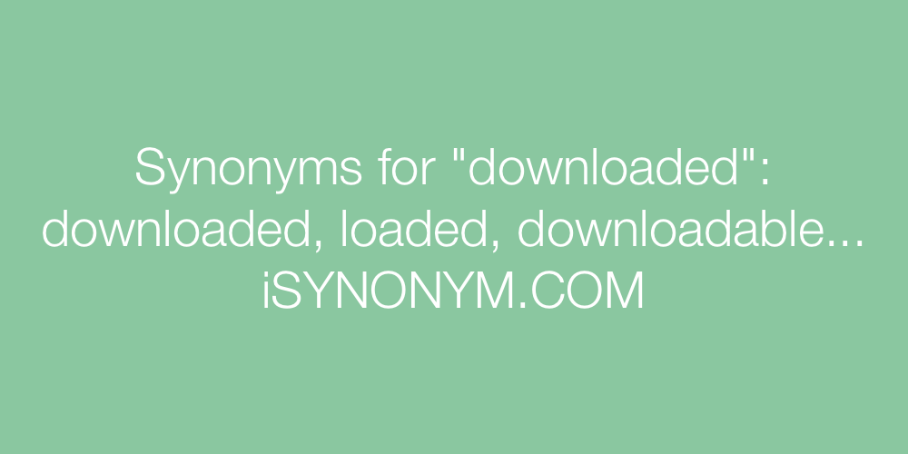 Synonyms downloaded