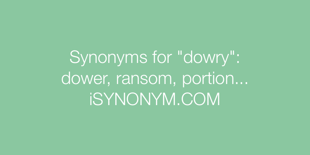 Synonyms dowry