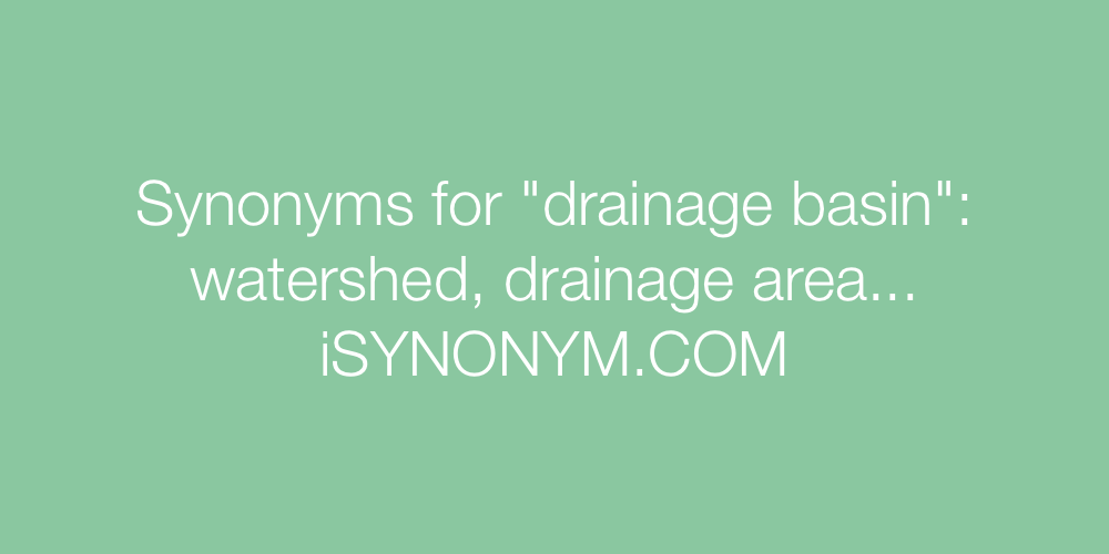Synonyms drainage basin