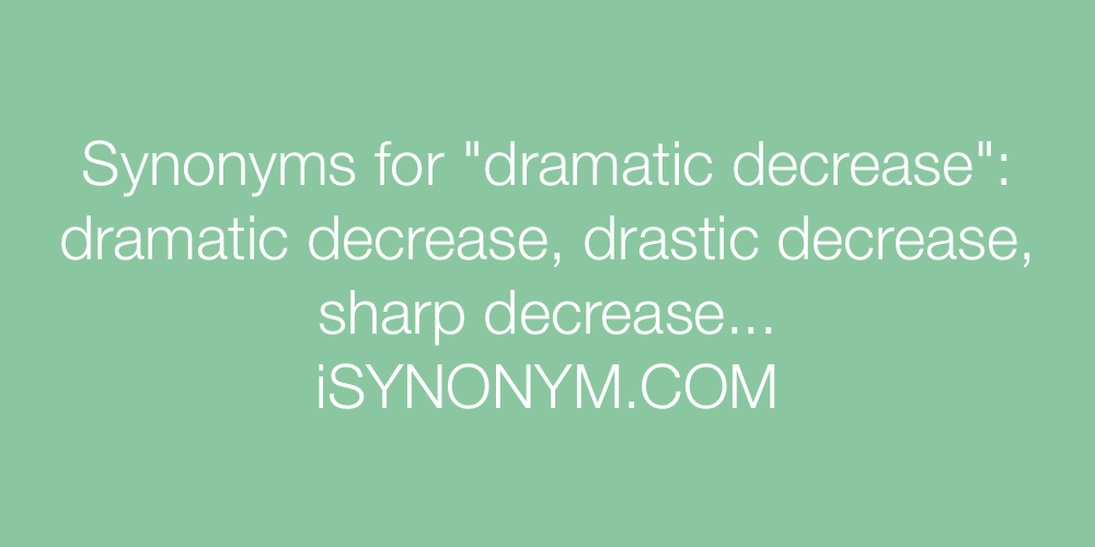 Synonyms dramatic decrease