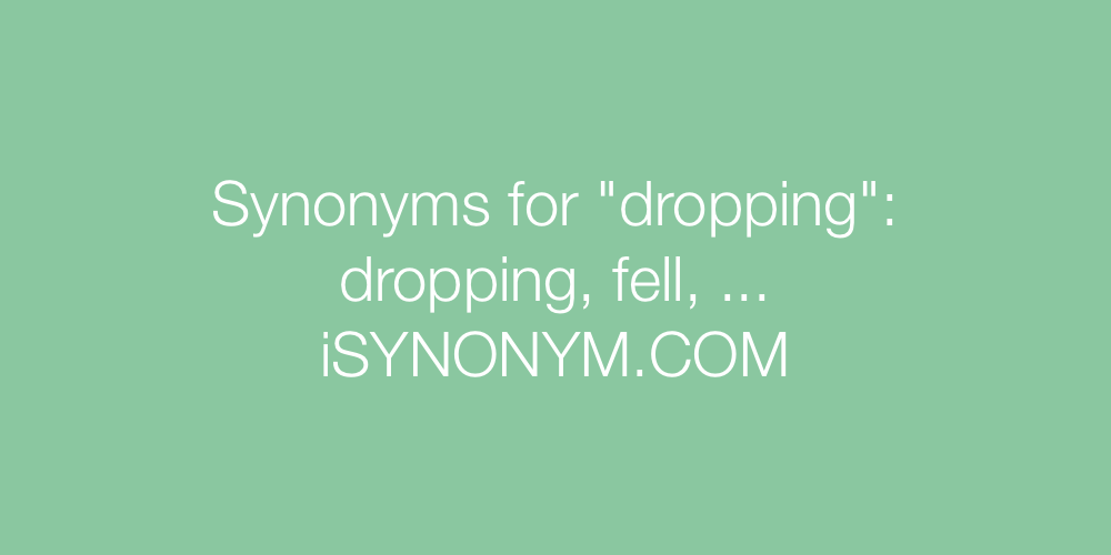 Synonyms dropping