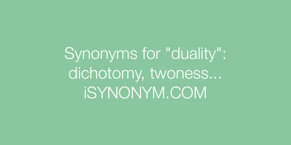 Synonyms duality