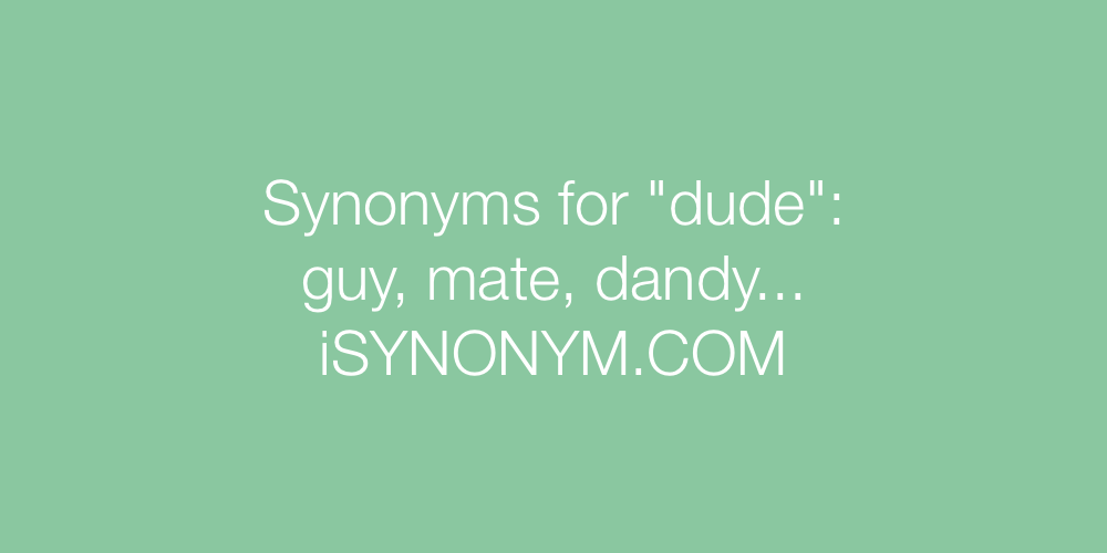 Synonyms dude
