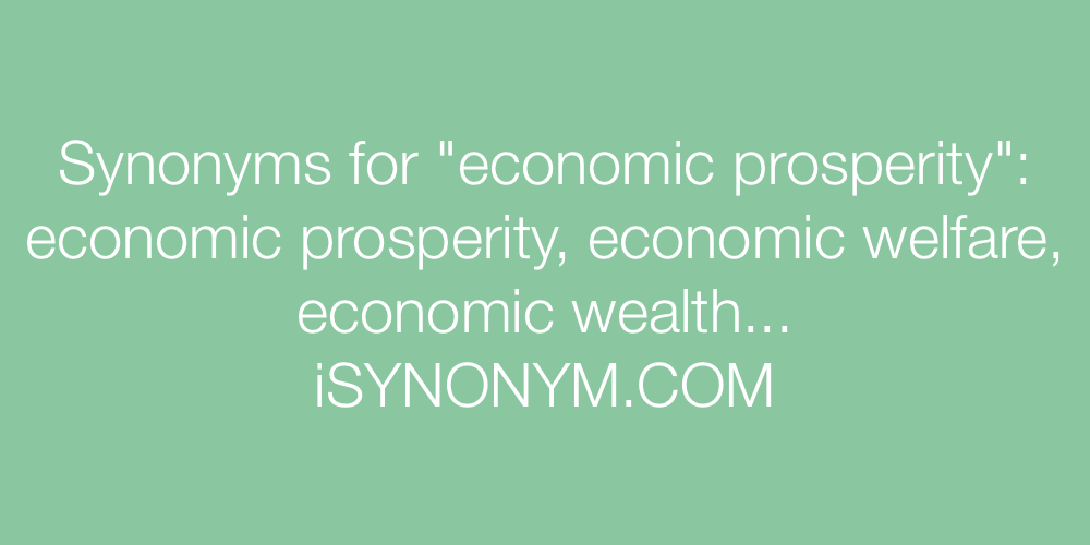 Synonyms economic prosperity