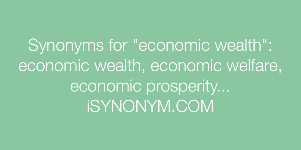 Synonyms economic wealth