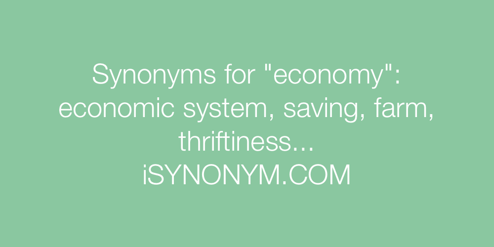 Synonyms economy