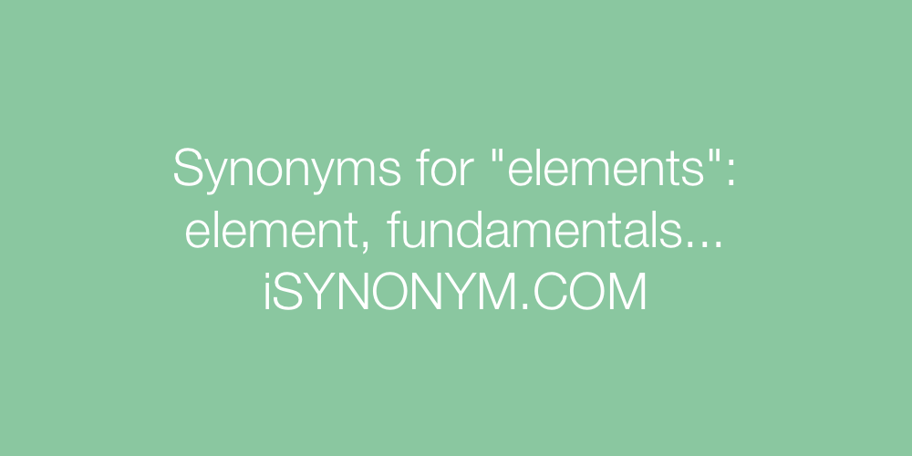 Synonyms elements