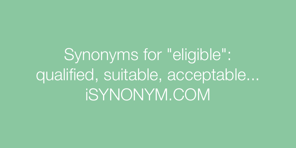 Synonyms eligible